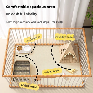 กรงสุนัขขนาดเล็ก-กลาง  รั้วโลหะสำหรับสัตว์เลี้ยง  แผงกั้นในบ้าน  ป้องกันการหลบหนี  โครงสร้างลวดเหล็ก  สามารถประกอบและขยายได้อย่างอิสระ - Product Image 3