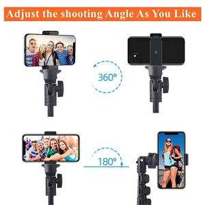 Perche à selfie portable pour <span class=keywords><strong>smartphone</strong></span>, idéale pour les voyages en extérieur, avec anneau lumineux LED pour diffusion en direct, support de caméra, tré<span class=keywords><strong>pied</strong></span> de studio photo et vidéo - Product Image 4