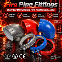 Adaptateur fileté rainuré en fonte ductile ASTM A536 300 PSI UL FM, raccord coudé, té, réducteur pour système de protection incendie par sprinklers