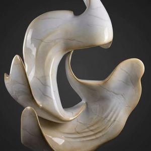 Sculpture 3D décorative en acier inoxydable, art abstrait moderne - Product Image 4