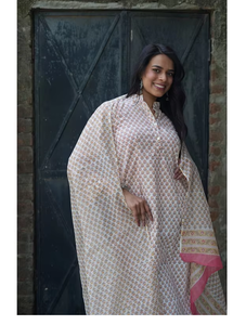 Tradicional Patchwork algodón orgánico manga larga imperio cintura Vintage Kurti para mujeres ecológico lavable indio étnico - Product Image 2