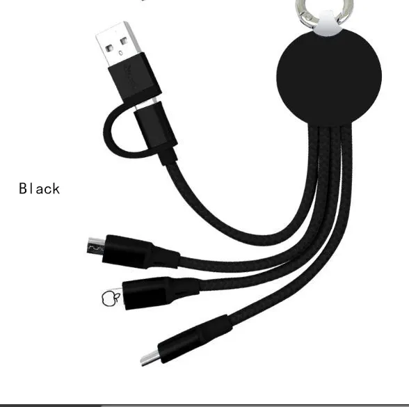 Hot 3 in2 key chain data cable 5V 2.8A Type -c USB Fast changing cable for 15 pro max