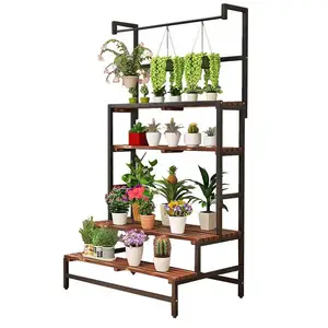 High-End-Kunst blumen geschäft Garten bodenst änder Metall Outdoor Pflanzen topf Display Stand Rack