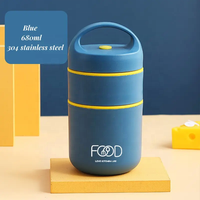 Boîte à lunch thermique sous vide en acier inoxydable 304 avec sac isotherme, compatible micro-ondes, portable pour enfants et adultes