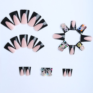Venta al por mayor 3D forma de pico de pato <span class=keywords><strong>uñas</strong></span> artificiales <span class=keywords><strong>con</strong></span> diamantes de imitación decorados 24 piezas caja de prensa francesa en las <span class=keywords><strong>uñas</strong></span> ABS - Product Image 5