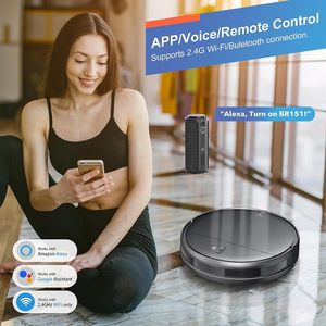 BR151 Robot Vacuum Cleaner 2000Pa Wi-Fi Gyroscope Navigation Sweeping Suction Mopping 90-120 Sqm - Product Image 4