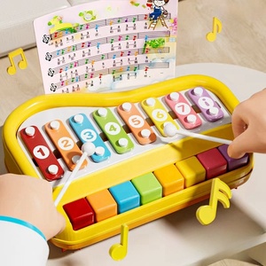 <span class=keywords><strong>Xylophone</strong></span> à 8 notes pour enfants, instrument de musique éducatif en plastique, jouet de percussion à manier à la main, 2-en-1 - Product Image 4