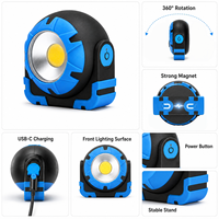 Lampe de travail LED portable rechargeable 800LM, magnétique, USB-C, pour réparation automobile, camping, garage, atelier