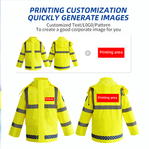 <span class=keywords><strong>Ropa</strong></span> de Trabajo de Seguridad Reflectante de Dos Piezas para Invierno, ANSI Clase 2, Oxford 300D con Revestimiento de PU, Logotipo Personalizado, Resistente al Viento y Cálida - Product Image 4