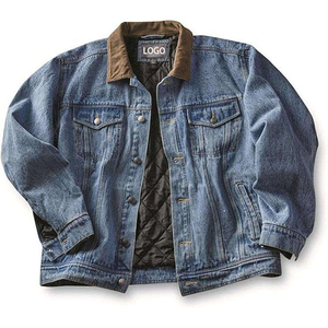 New Design Lined Plaid Quilted Men's Streetwear Jacket Vintage Washed Winter Cotton Jacket High-End Blue <b>Denim</b> Jackets & <b>Coats</b> - Product Image 1