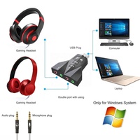 Xput Bestseller USB2.0 Virtuelle 7.1 Externe Soundkarte USB zu 3,5mm Klinke Plug-and-Play Audio-Adapter für Kopfhörer und Mikrofon