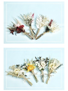 <span class=keywords><strong>Mini</strong></span> bouquet de fleurs séchées naturelles DIY : roses, gypsophile, tiges de blé, boîte cadeau vintage, décoration de carte - Product Image 5
