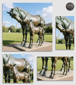 Sculture in Bronzo Personalizzate di Alta Qualità per Giardino Esterno: Madre e Figlio Cavallo - Product Image 2
