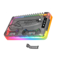 Support de station d'accueil de chargeur rapide noir transparent pour station de refroidissement de contrôleur de console mince PS5 avec accessoires essentiels pour les joueurs