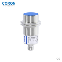 Capteur de Proximité Inductif CORON CLJ-A30M-10ANA-G M30, Portée de Détection Blindée 10mm, Sortie NPN NO, Comptage Métallique, Connecteur M12, IP67
