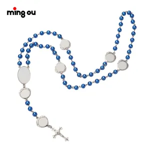 New Jewelry Sublimation Blank Rosary Necklace