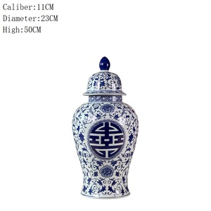 Venta al por mayor de jarrones de cerámica antiguos azules y blancos personalizados moda europea adornos para el hogar porcelana decoración del hogar chino - Product Image 6