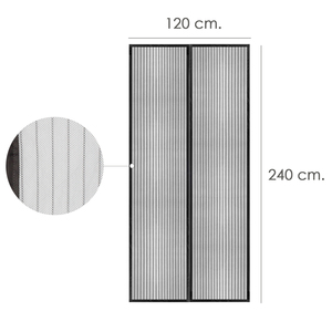 Cortina Mosquitera con Cierre Magnético 120 x 240 (H) cm. Negro - Product Image 2