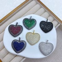 Grand pendentif en forme de cœur en or 18 carats avec micro-pavé de CZ, pendentif en forme de cœur romantique pour femmes, cadeau de la Saint-Valentin