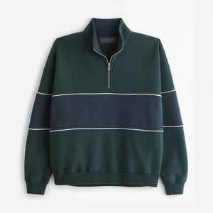 Felpe con Cappuccio e Mezza Zip per Uomo in Cotone 100% con Ricamo 3D Personalizzato OEM, Produttore di Felpe <span class=keywords><strong>Vintage</strong></span> <span class=keywords><strong>Oversize</strong></span> in Pile per Uomo - Product Image 6