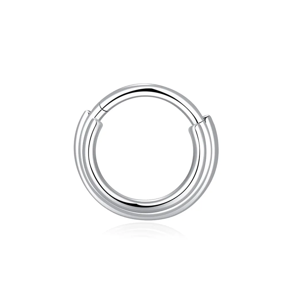 Evorte 16g G23 Titanium Septum Ring For Women 316L Surgical Steel 3 Stacked Barbell Bar Daith Earring Hoop Piercing Body Jewelry