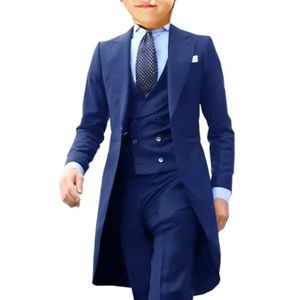 Ensemble de costume classique 3 pièces pour garçons : Blazer blanc formel + <span class=keywords><strong>Gilet</strong></span> et pantalon – Tenue de mariage, anniversaire, garçon d'honneur – Vêtements pour enfants - Product Image 3