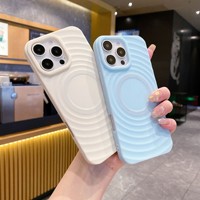 Coque de téléphone magnétique en silicone liquide officielle pour iPhone 17 16 Plus 13 11 14 12 15 Pro Max Soft TPU Wireless Charging Wave Cover