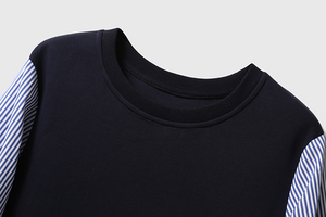 Manches Ststeelblouse Tops Femmes <span class=keywords><strong>Faux</strong></span> Deux Pièces Chemises Long Sleespringtsteel Top Vente Article <span class=keywords><strong>Col</strong></span> Rond Lâche Logo Personnalisé - Product Image 6