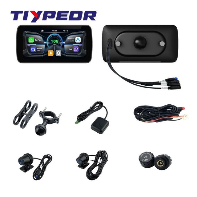 Tiypeor M5A+DVR 6.25" Motorcycle Smart Dash Cam Dual System & DVR  Expandable  3106IC GPS Navigation Carplay