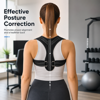 Correcteur de posture réglable en maille perforée, respectueux de la peau, avec logo personnalisé OEM, pour le soutien quotidien au bureau et la correction de la posture des épaules et du dos.