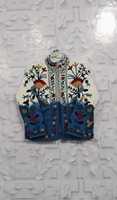 Veste matelassée en coton respirant et à séchage rapide pour femme, col mandarin, imprimé tie-dye et délavé, écologique