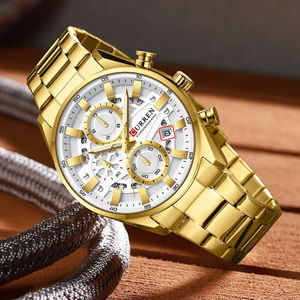 Montre chronographe pour homme CURREN 8495 de luxe, mouvement à quartz, bracelet en acier inoxydable, cadran de 43 mm, montre sport tendance - Product Image 4