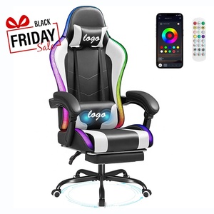 Black Friday Aktion: Genießen Sie den Gaming-E-Sport-Stuhl aus Kunstleder mit RGB-LED-Beleuchtung und Liegefunktion für Sie, Kollegen und Untergeordnete - Product Image 1