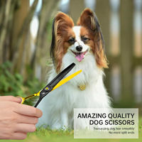 Ciseaux de toilettage pour animaux de compagnie professionnels 7,0 pouces JP440C écologiques modernes, ciseaux à effiler pour chiens noir et or, qualité salon, acier inoxydable