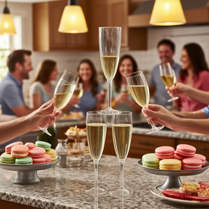 Échantillon gratuit Flûtes en <span class=keywords><strong>verre</strong></span> à champagne PS jetables en plastique pour mariage personnalisé - Product Image 1