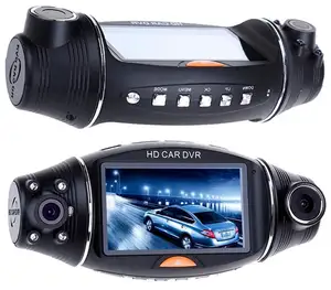 R310m dashcam כפול 1080p מצלמת hd כוח חישת gps רישום רצועה