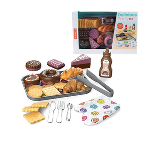 Juego de juguetes de cocina con accesorios para hornear Donut Croissant Galletas y bandeja para niños Pretend Cooking Fun - Product Image 1
