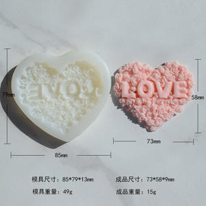Molde de silicona con forma de corazón y rosa con temática de amor para el Día de San Valentín, ideal para hacer ambientadores de <span class=keywords><strong>coche</strong></span> DIY y pasteles de <span class=keywords><strong>fondant</strong></span> - Product Image 6