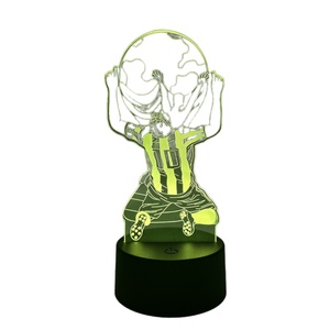 Lámpara de Noche Personalizable con 7 Colores Cambiantes, Diseño de Club de Fútbol, Arte en Vidrio, Ilusión Óptica, Luz LED Acrílica 3D para Decoración del Hogar - Product Image 5
