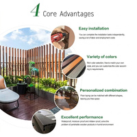 Plancher en composite bois-plastique (WPC) de qualité supérieure pour extérieur, imperméable, antidérapant, facile d'entretien, durable, pour terrasse et jardin.