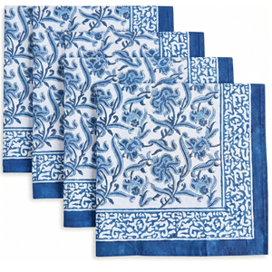 Living Dining Napkins Pure <b>Linen</b> Rectangle Table Napkins 50x50cm Multi <b>Printed</b> Customized Color Handmade Bulk Product - Product Image 4