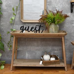 Innova Home Meuble de salon rustique et simple style ferme, Table console en bois avec panneau de rangement, pour hôtel, salle à manger, entrée - Product Image 4