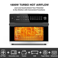 Four à pizza à convection de comptoir 30L, four à air chaud électrique sain sans huile à 4 niveaux, 4 accessoires, en acier inoxydable pour la maison 18