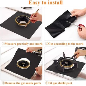 1/4/6/8 pièces Tapis de protection et de nettoyage pour cuisinière à <span class=keywords><strong>gaz</strong></span>, accessoire de cuisine - Product Image 1