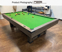 Mesa de Billar de Pizarra de 7 pies con Logotipo Personalizado S.Q.F, con Marco de Madera y Fieltro Azul, para Billar de 9 Bolas y Entretenimiento en el Hogar