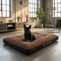 Matelas orthopédique pour chien, canapé moderne large en velours côtelé pour animaux de compagnie, coussin plat pour cage en éponge, housse amovible lavable, grand coussin