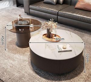 Tavolo da tè moderno semplice Rock combinazione soggiorno formato famiglia rotondo stile italiano divano di lusso tavolino da caffè - Product Image 2