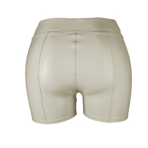 Costumi Sexy da Nightclub, Shorts <span class=keywords><strong>in</strong></span> <span class=keywords><strong>Pelle</strong></span> PU da Donna, Vita Alta, Tinta Unita, con Bottoni, Shorts <span class=keywords><strong>Neri</strong></span> alla Moda per l'Estate - Product Image 4