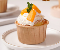 Soporte OEM y ODM: Moldes para cupcakes de papel kraft natural con borde enrollado, resistentes a la grasa y al calor, con borde rizado, para hornear, venta al por mayor B2B
