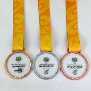 Medallas <span class=keywords><strong>de</strong></span> Cristal Redondas Personalizadas <span class=keywords><strong>de</strong></span> Fábrica para Premios Deportivos y Competiciones, con Borde Metálico Dorado, Plateado o Cobre - Product Image 1